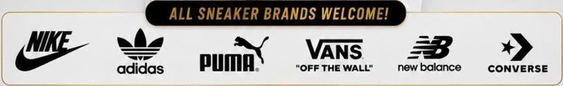 Nike, adidas, PUMA, Vans, New Balance and Converse logos